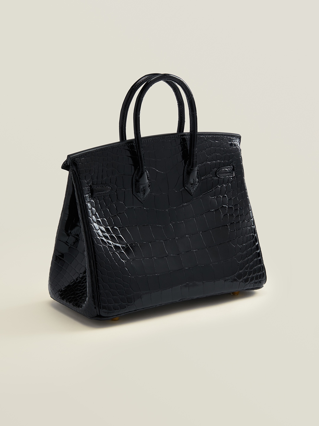 Hermes Birkin 25CM Handmade Bag In Black Crocodile Niloticus Shiny Skin